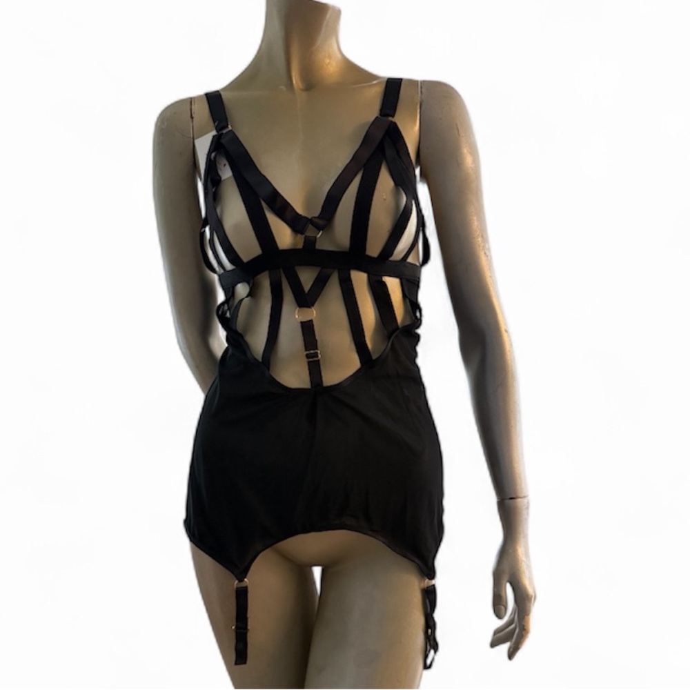 Be Wicked Black Garter Chemise- NWT- Small!